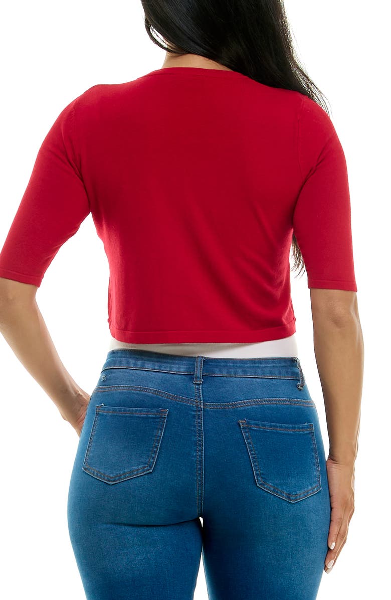 Nina Leonard Curved Edge Bolero, Alternate, color, Nina Red