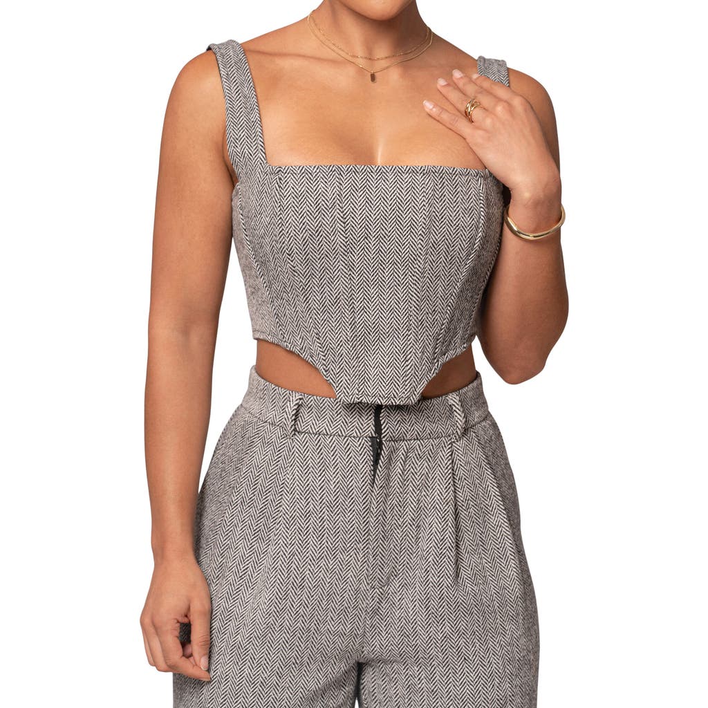 Jluxlabel Herringbone Crop Corset Top