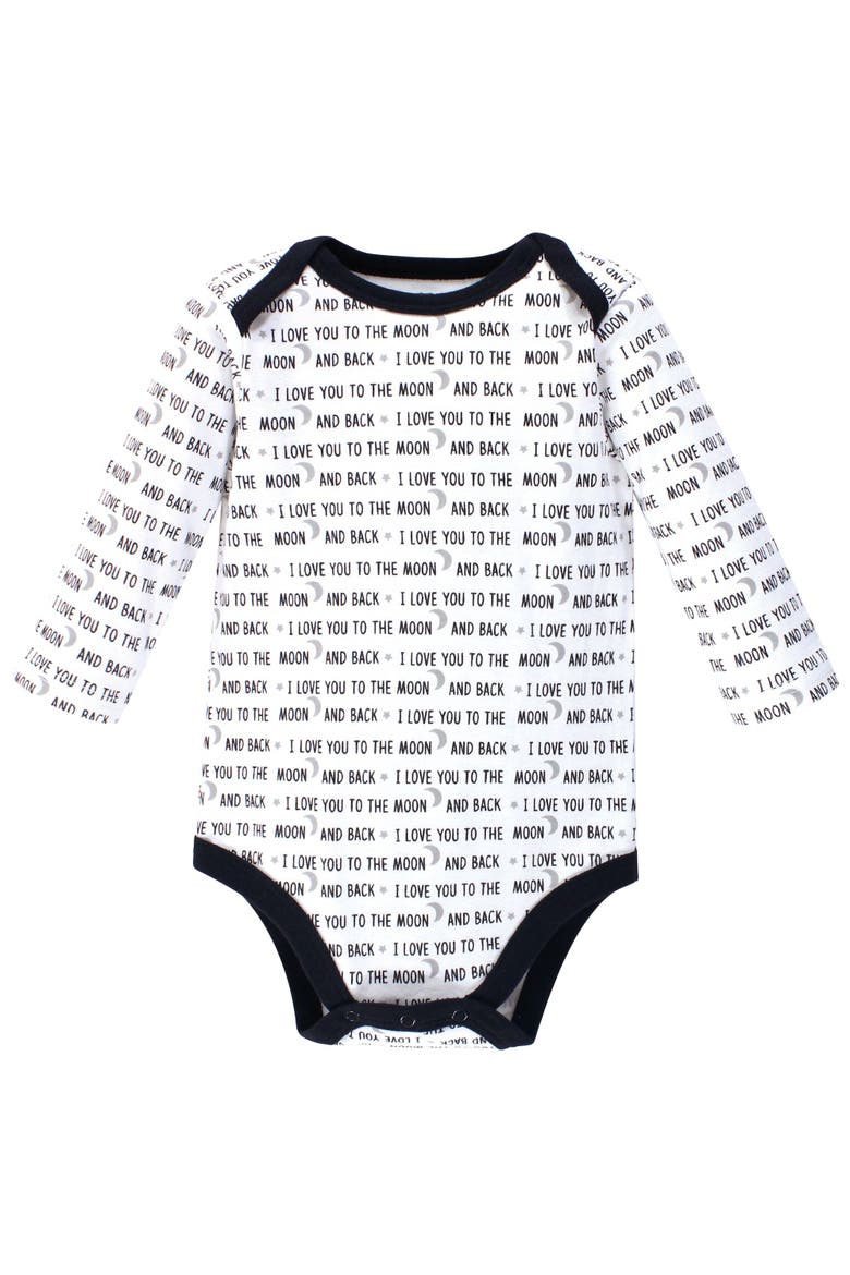 Cotton Long-sleeve Bodysuits 7-pack, Alternate, color, Moon And Back