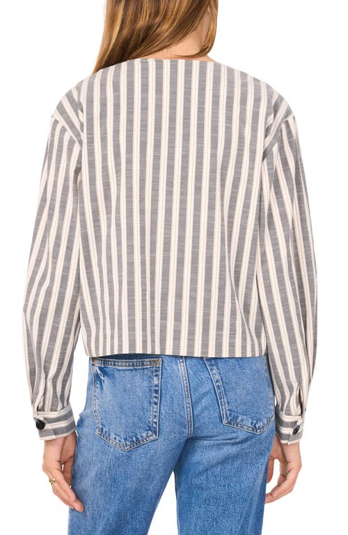 VINCE CAMUTO VINCE CAMUTO STRIPE CROP JACKET 