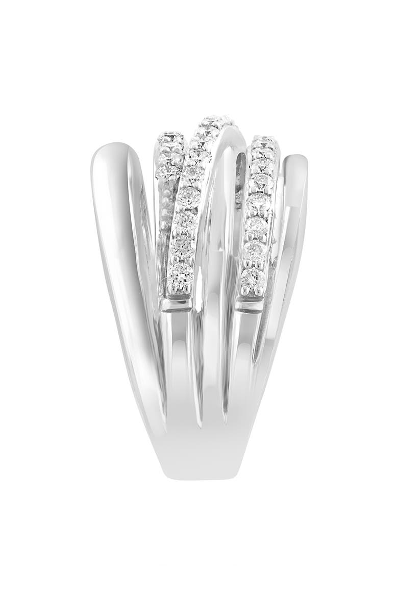 Sterling Silver Diamond Multiband Ring, Alternate, color, WHITE GOLD