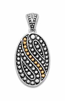 SAMUEL B. Sterling Silver & 18K Gold Dot Oval Pendant