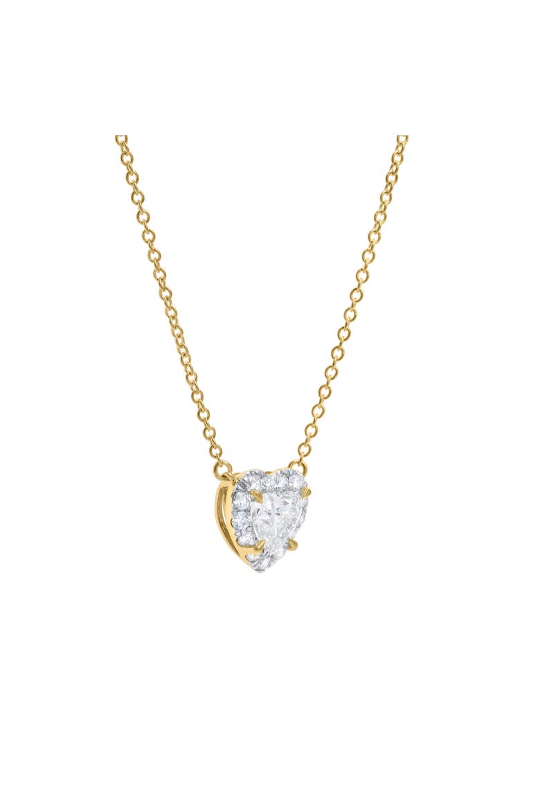 Alessa 14K Gold Lab Grown Diamond Heart Necklace - 1.5 ct, Alternate, color, 14K Yellow Gold