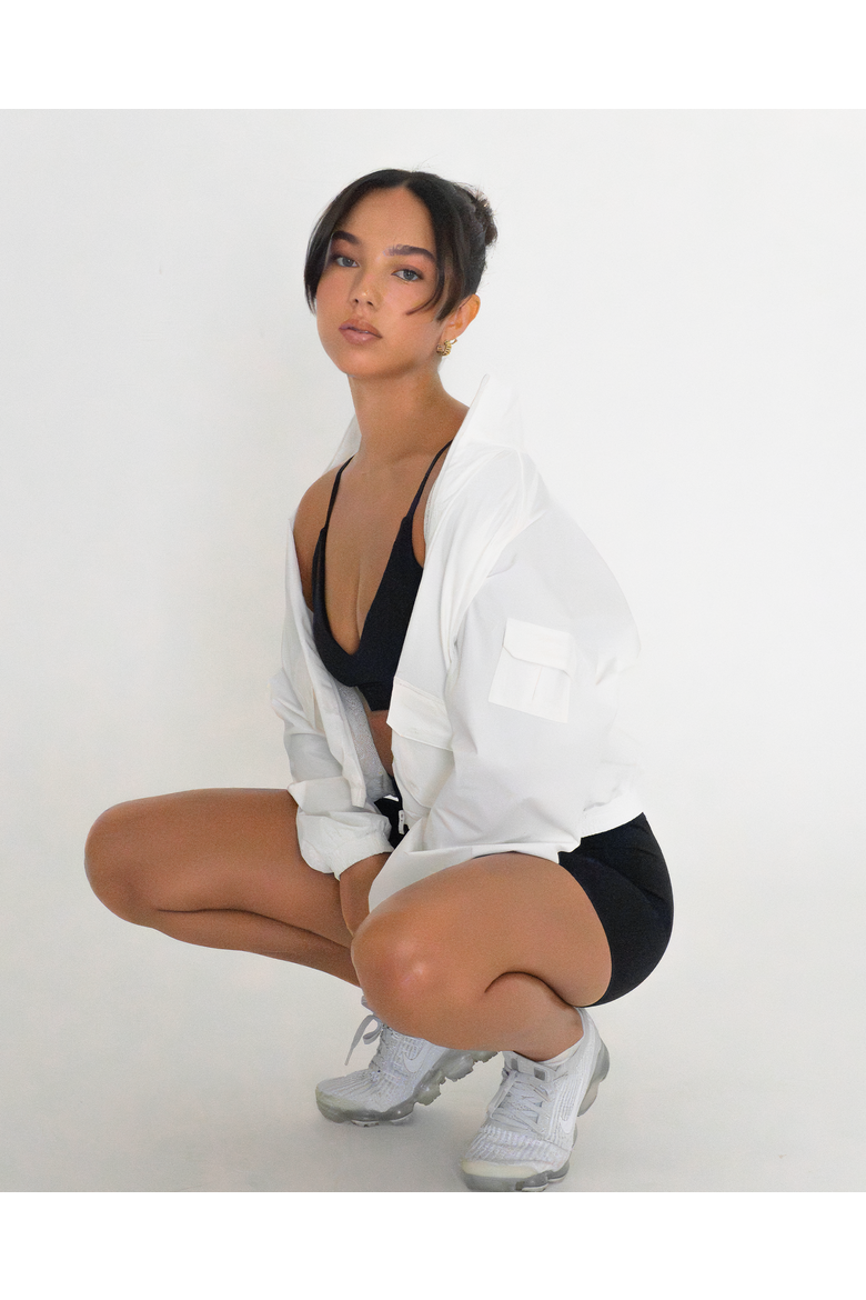 Cargo Nylon Windbreaker Jacket, Alternate, color, Off White