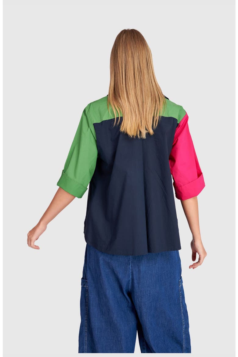 Poolside Popover Top, Alternate, color, Navy