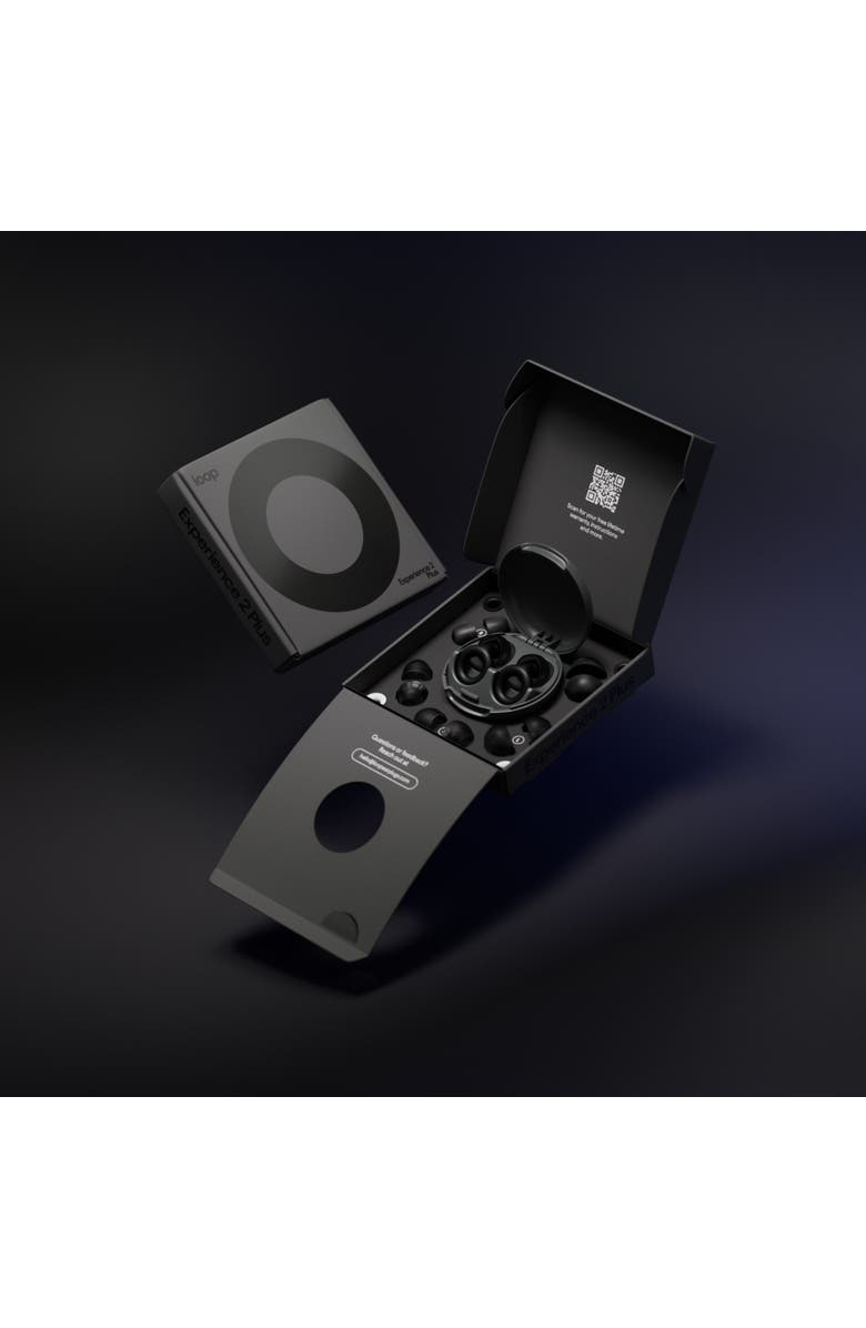 LOOP Experience 2 Plus Earplugs Stylish Hearing Protection for Concerts & Festivals, Alternate, color, Black