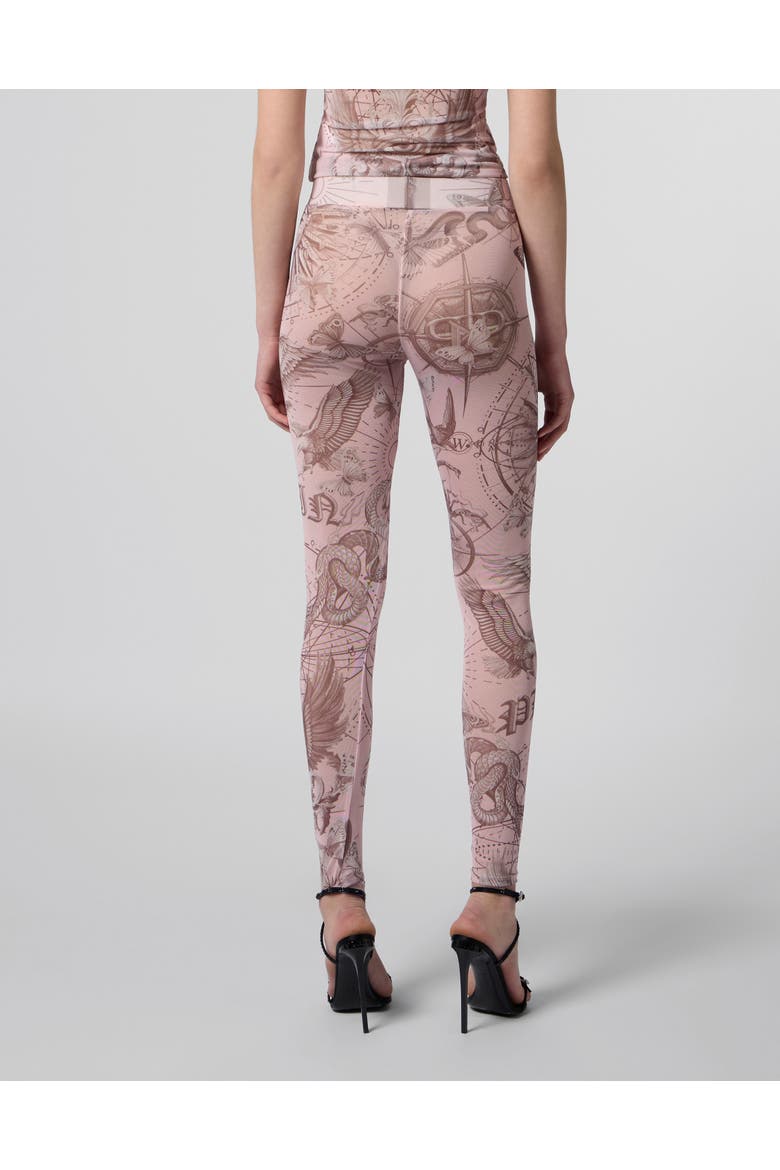 Tulle Leggings Butterfly Tattoo Women, Alternate, color, rose/pink