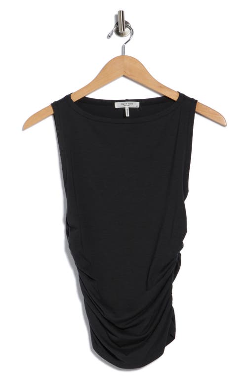 Rag & Bone Lucy Ruched Sleeveless Top In Black