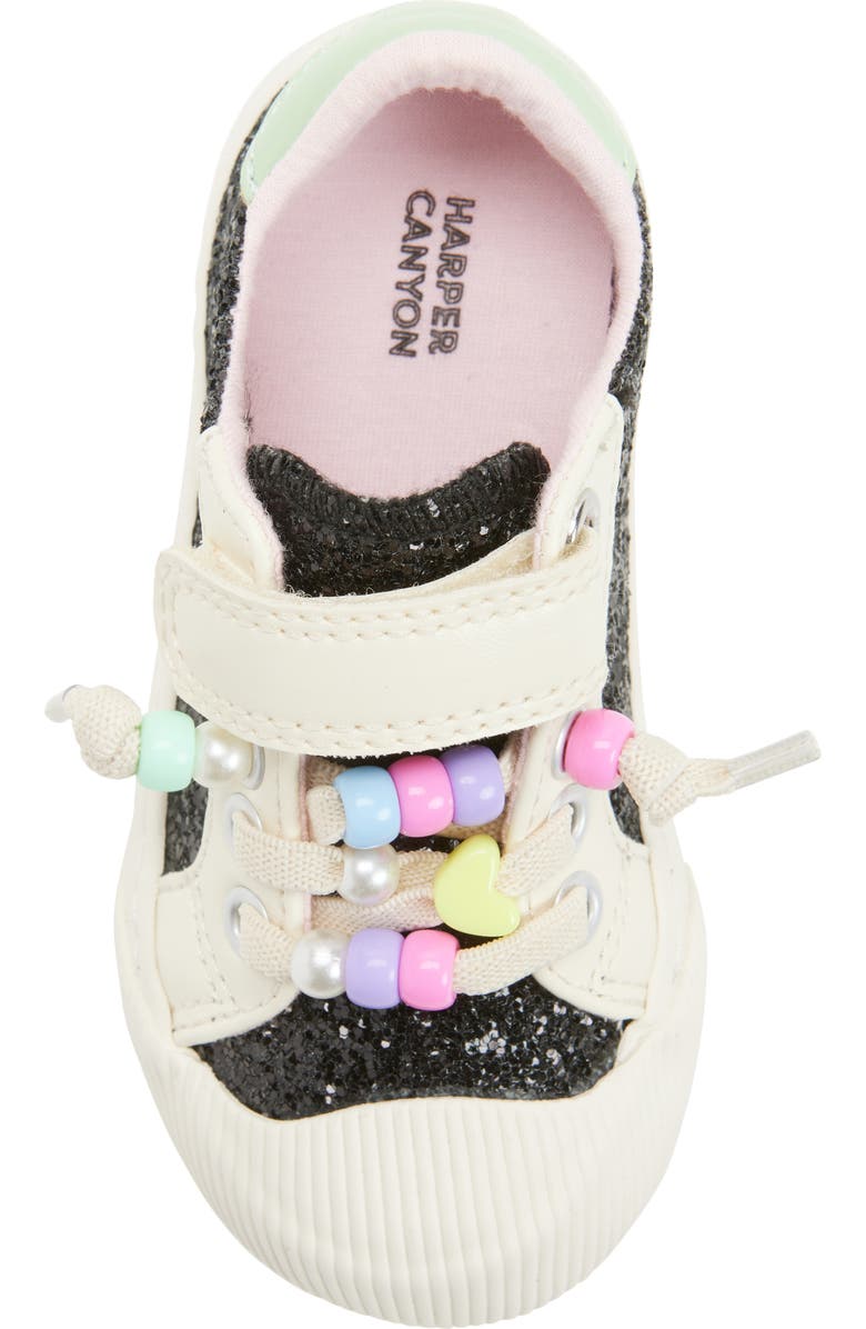 Harper Canyon Kids' Marlee Beaded Sneaker, Alternate, color, Black Glitter