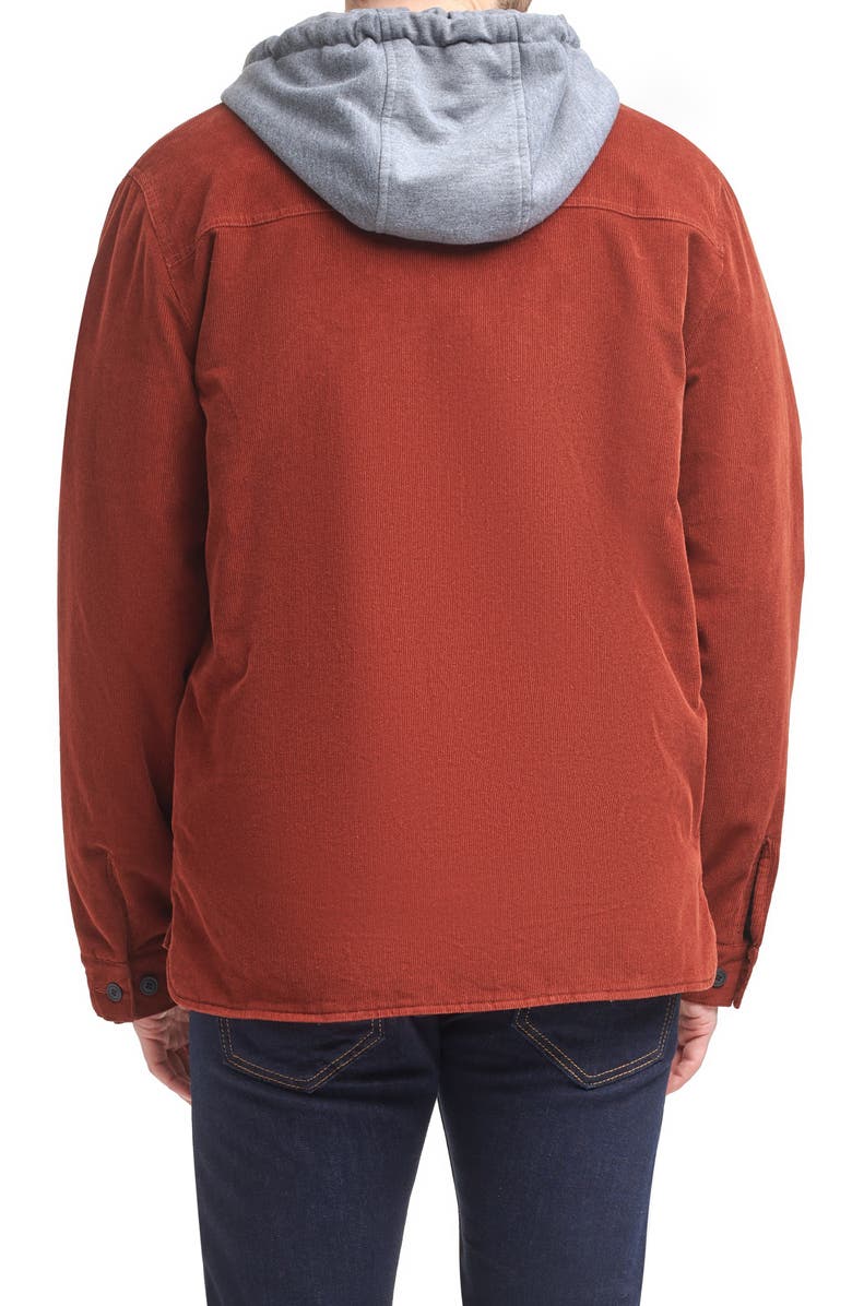 Levi's<sup>®</sup> Faux Shearling Lined Hooded Corduroy Shirt Jacket, Alternate, color,