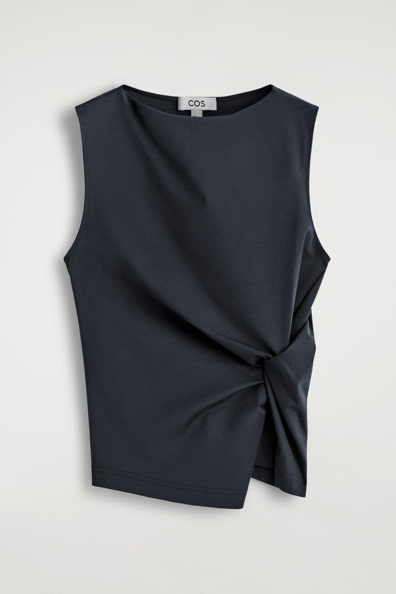Twist-Detail Jersey Top, Alternate, color, NAVY