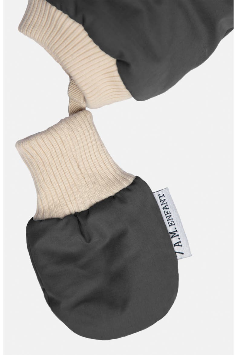 Benji Water Repellent Hooded Snowsuit with Attached Mittens, Alternate, color, SMOKEY QUILTED
