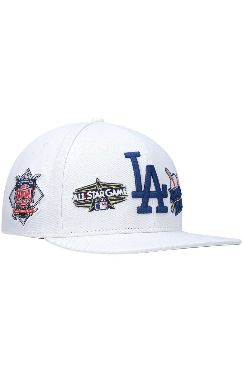 PRO STANDARD Men's Pro Standard White Los Angeles Dodgers All-Star Multi Hit Wool Snapback Hat, Alternate, color,