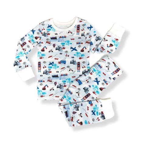 Norani Kids Organic Two-piece Pajama Set In Transportation