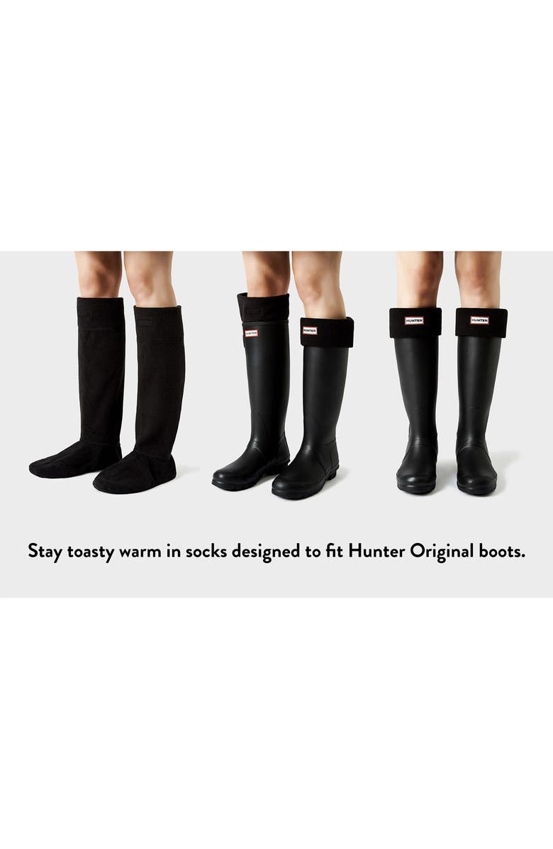 Hunter Short Fleece Welly Boot Socks, Alternate, color, 