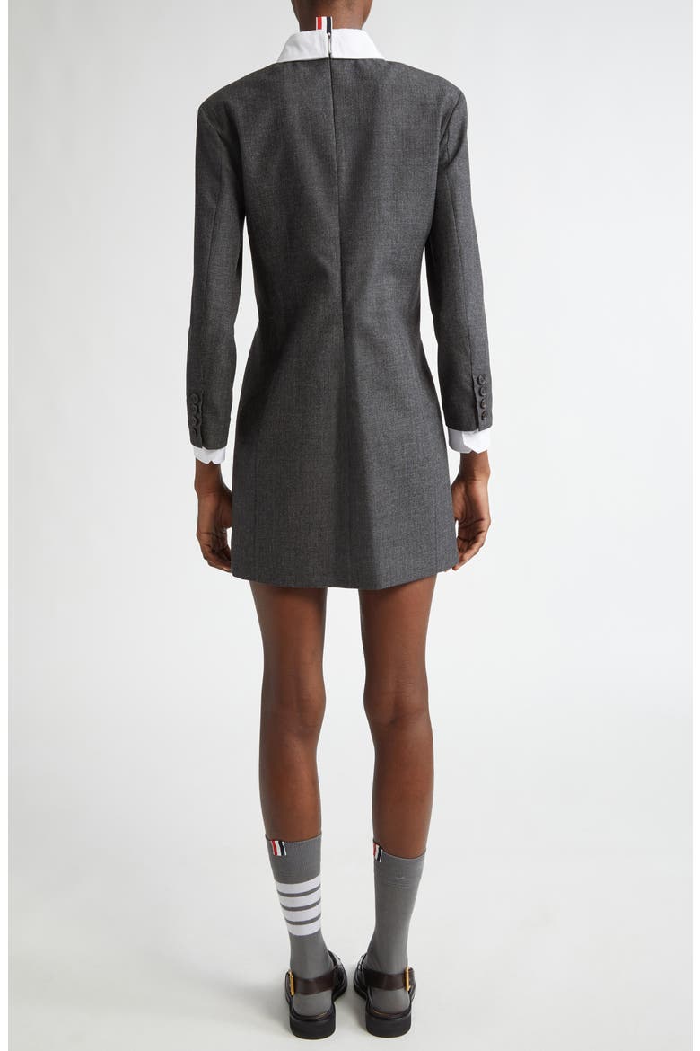 Wool & Cotton Mixed Media Minidress, Alternate, color, DARK GREY