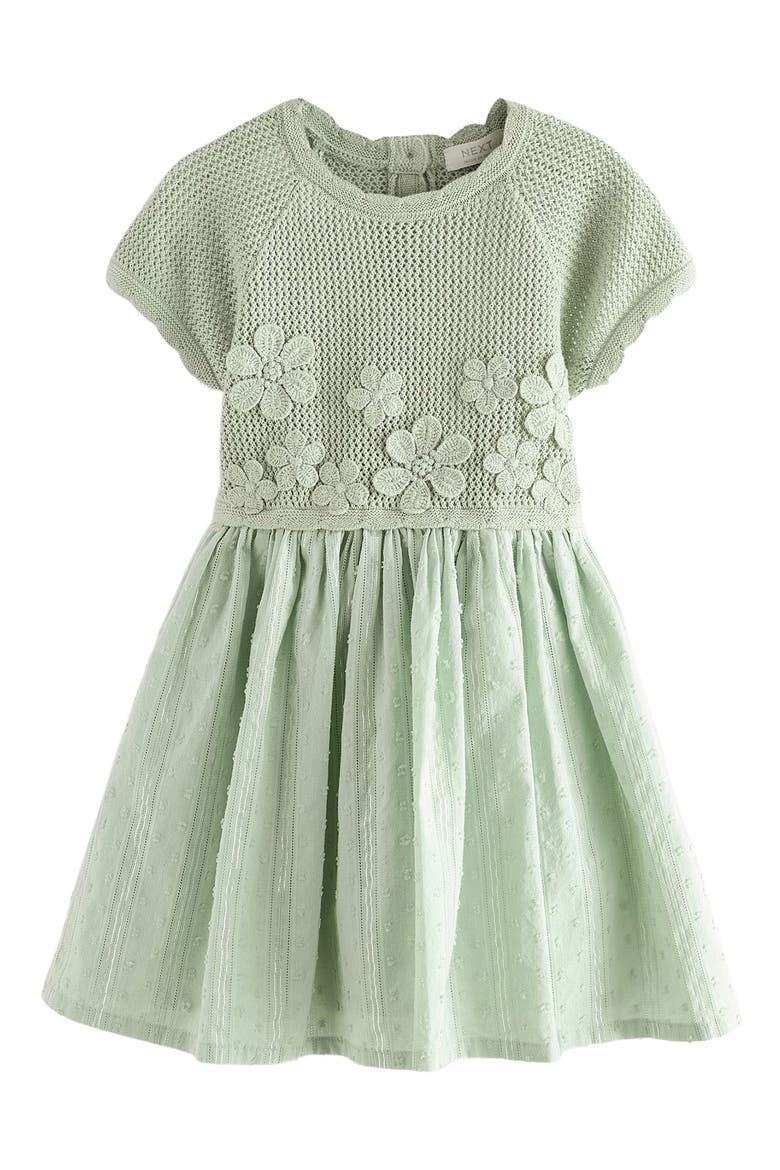 Kids' Crochet Fit & Flare Dress, Main, color, GREEN