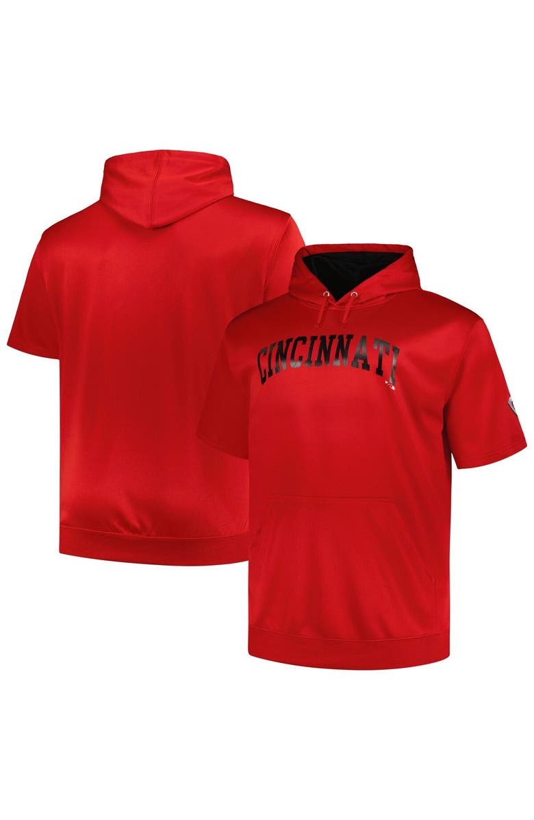 PROFILE Men's Profile Red Cincinnati Reds Big & Tall Contrast Short Sleeve Pullover Hoodie, Main, color,