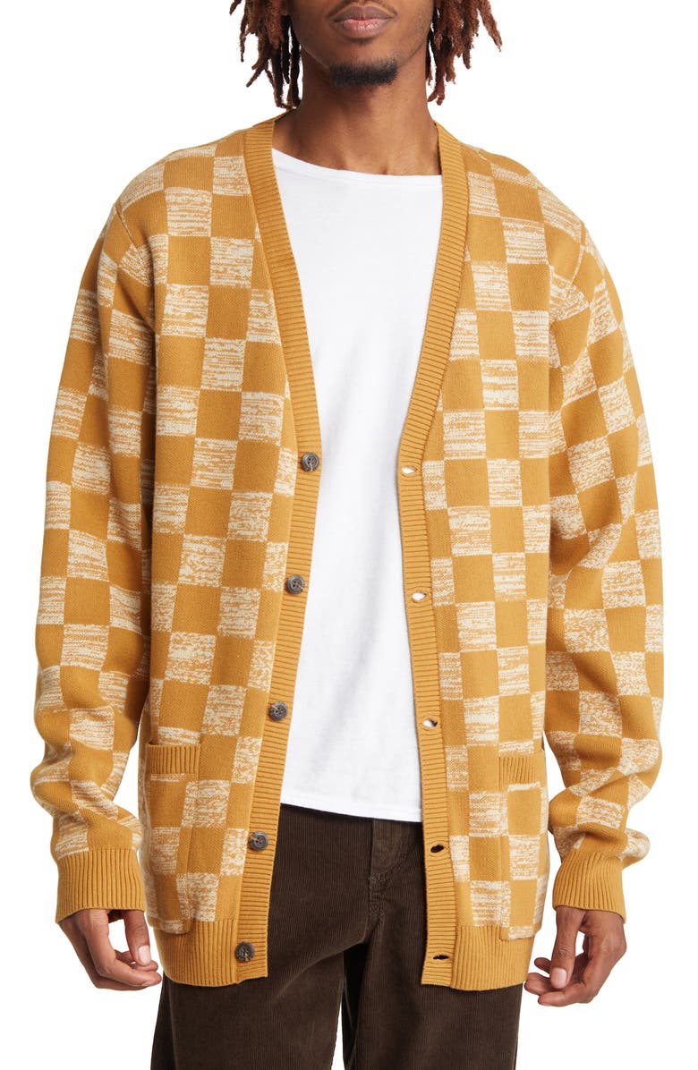 Vans Checkerboard Jacquard Cotton Cardigan, Main, color, 
