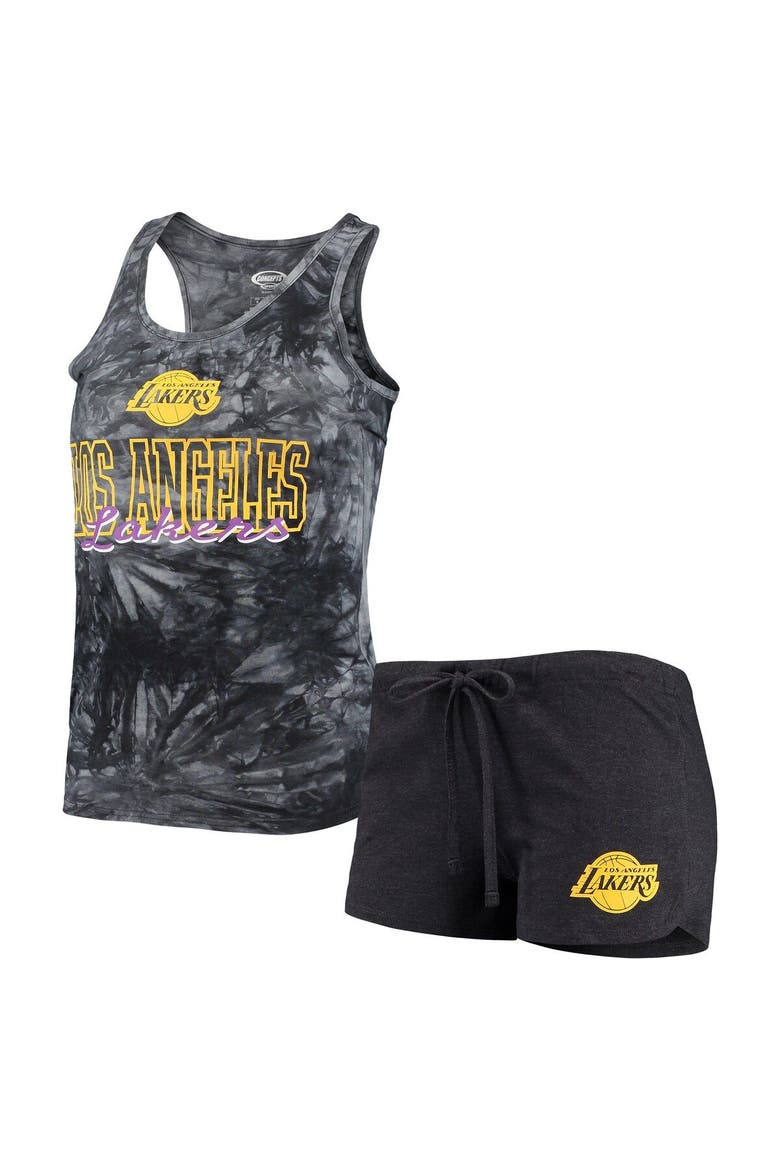Women's Concepts Sport Charcoal Los Angeles Lakers Billboard Tank Top & Shorts Sleep Set, Main, color, Charcoal