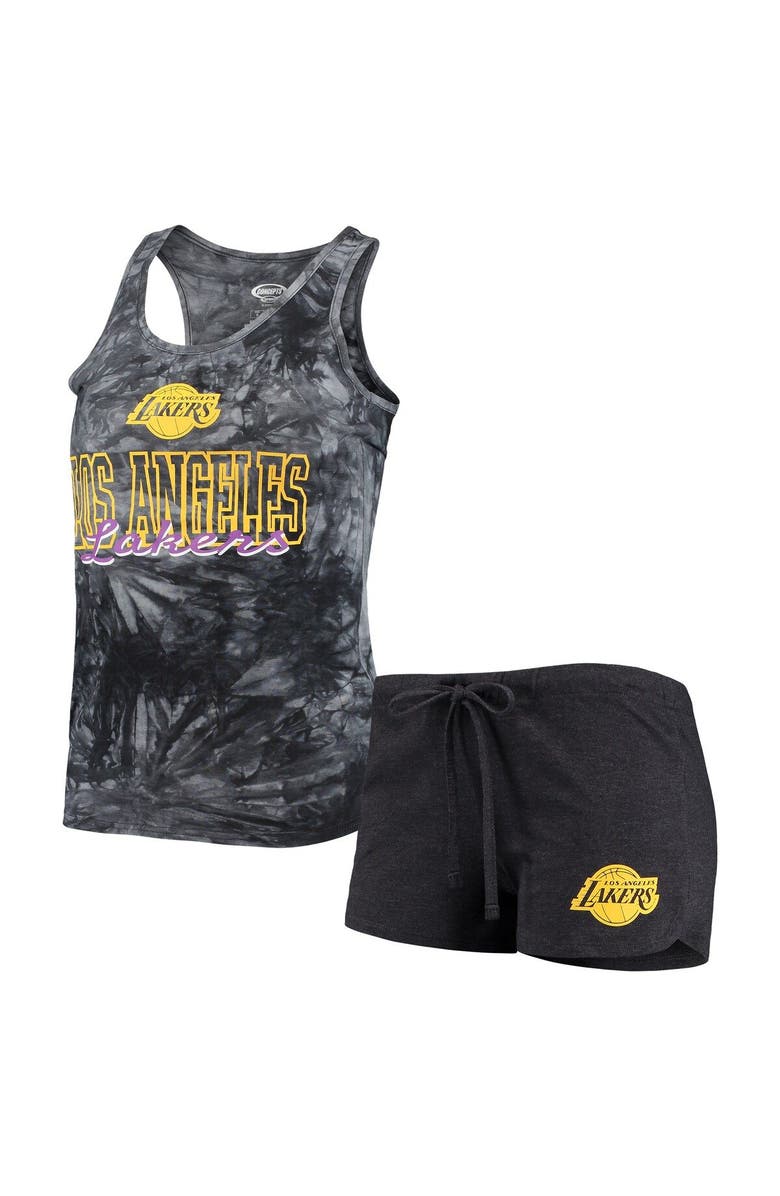 CONCEPTS SPORT Women's Concepts Sport Charcoal Los Angeles Lakers Billboard Tank Top & Shorts Sleep Set, Main, color, Charcoal