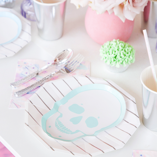 Jollity & Co . Pastel Skull Plates In Multi