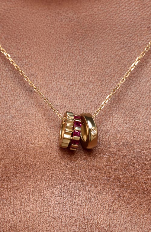 Ana Luisa Solid Ruby Zeno Charm Necklace In Gold