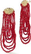 SPHERA MILANO Beaded Fringe Drop Earrings