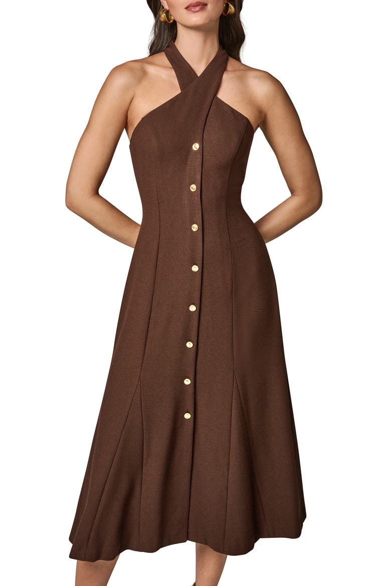 Halter Midi Dress, Main, color, CANYON