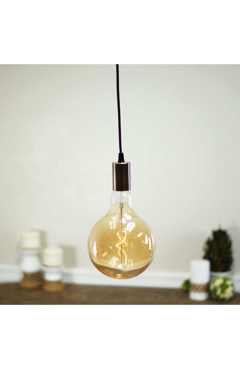 VIP Home and Garden Hanging Pendant Light Decorative Glass Bulb, Alternate, color, Black