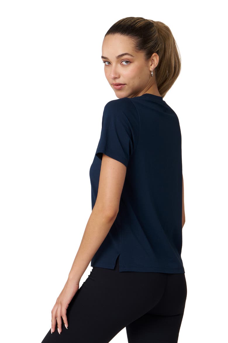 Rebody Essentials Short Sleeve Top, Alternate, color, Navy