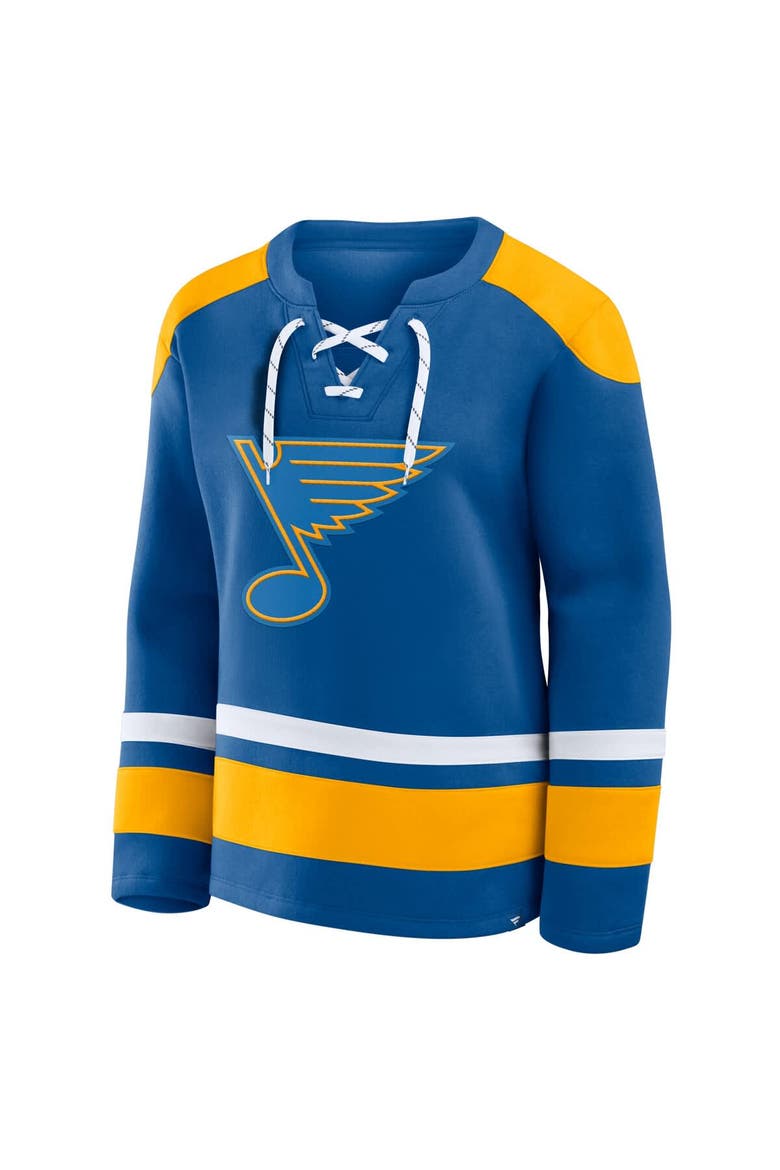 Women's Fanatics  Blue St. Louis Blues Icing Long Sleeve Lace Up Sweatshirt, Alternate, color, Blue