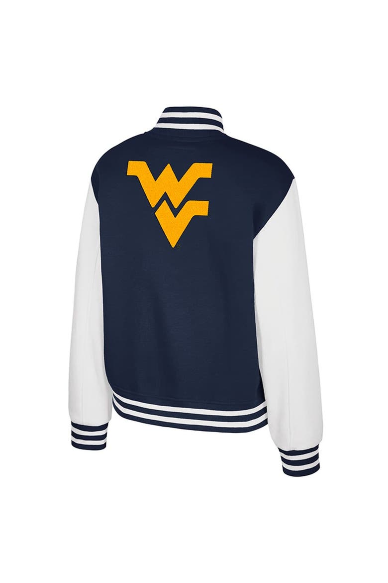Women's Colosseum Navy West Virginia Mountaineers French Baguette Full Snap Fleece Jacket, Alternate, color, Navy