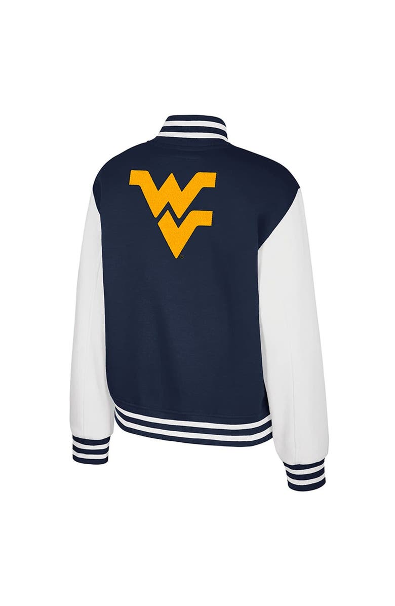 COLOSSEUM Women's Colosseum Navy West Virginia Mountaineers French Baguette Full Snap Fleece Jacket, Alternate, color, Navy