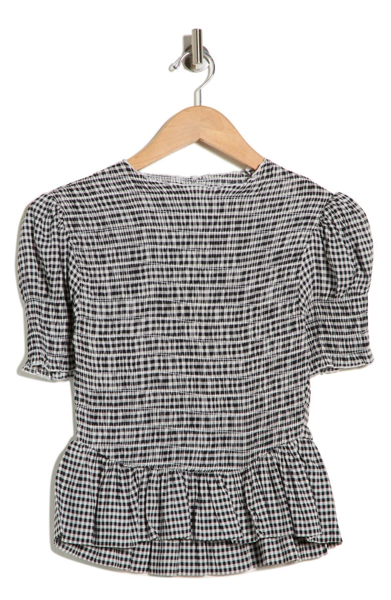 EDIT by JASON WU Smocked Peplum Top, Main, color, White/ Black