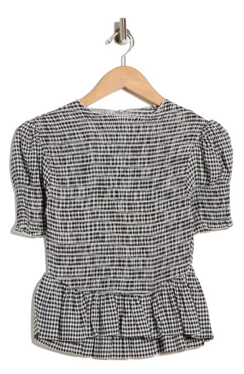Smocked Peplum Top