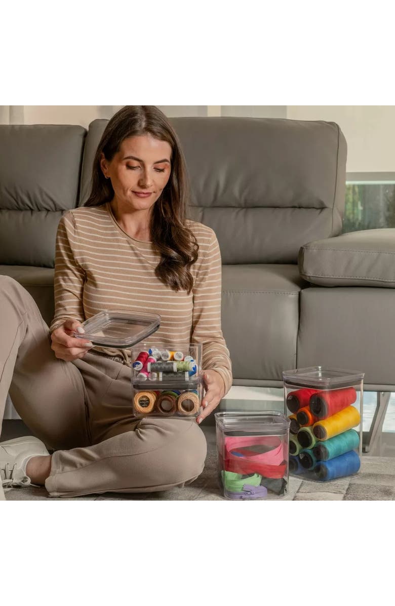 OU Clear Airtight Stackable Food Storage Container with Leak Proof Lid, Alternate, color, Clear