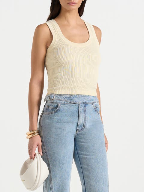 Liane Scoop Neck Ribbed Vest