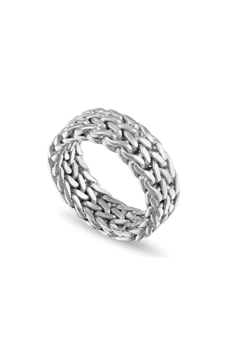Esquire Men's Sterling Silver Stiff Link Infinity Ring, Main, color, Sterling Silver