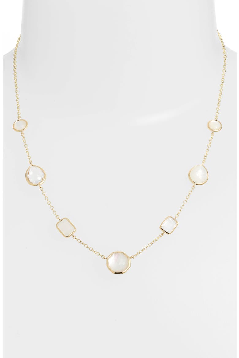 Rock Candy Semiprecious Stone Frontal Necklace, Alternate, color, GOLD