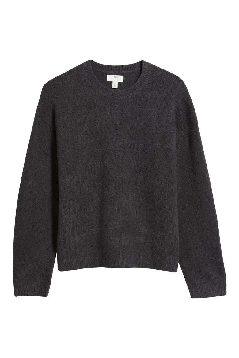 Fuzzy Crewneck Sweater, Alternate, color, GREY DEPTHS