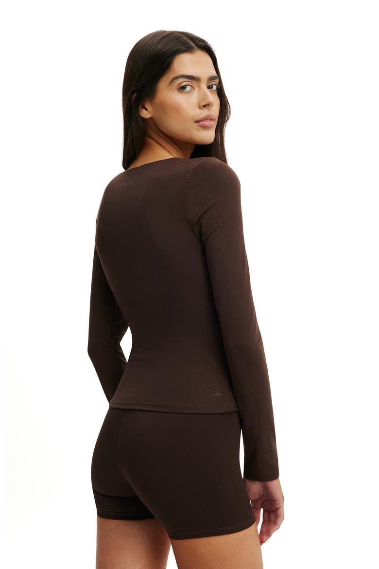 Women's Active Ultra Soft Scoop Neck Long Sleeve, Alternate, color, French Roast