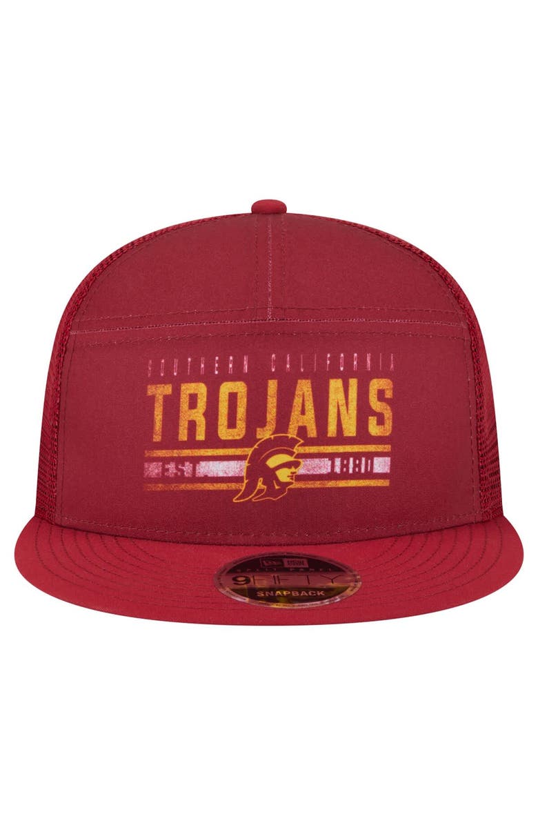 New Era Men's New Era Cardinal USC Trojans Split Panel 9FIFTY Snapback Trucker Hat, Alternate, color, Cardinal