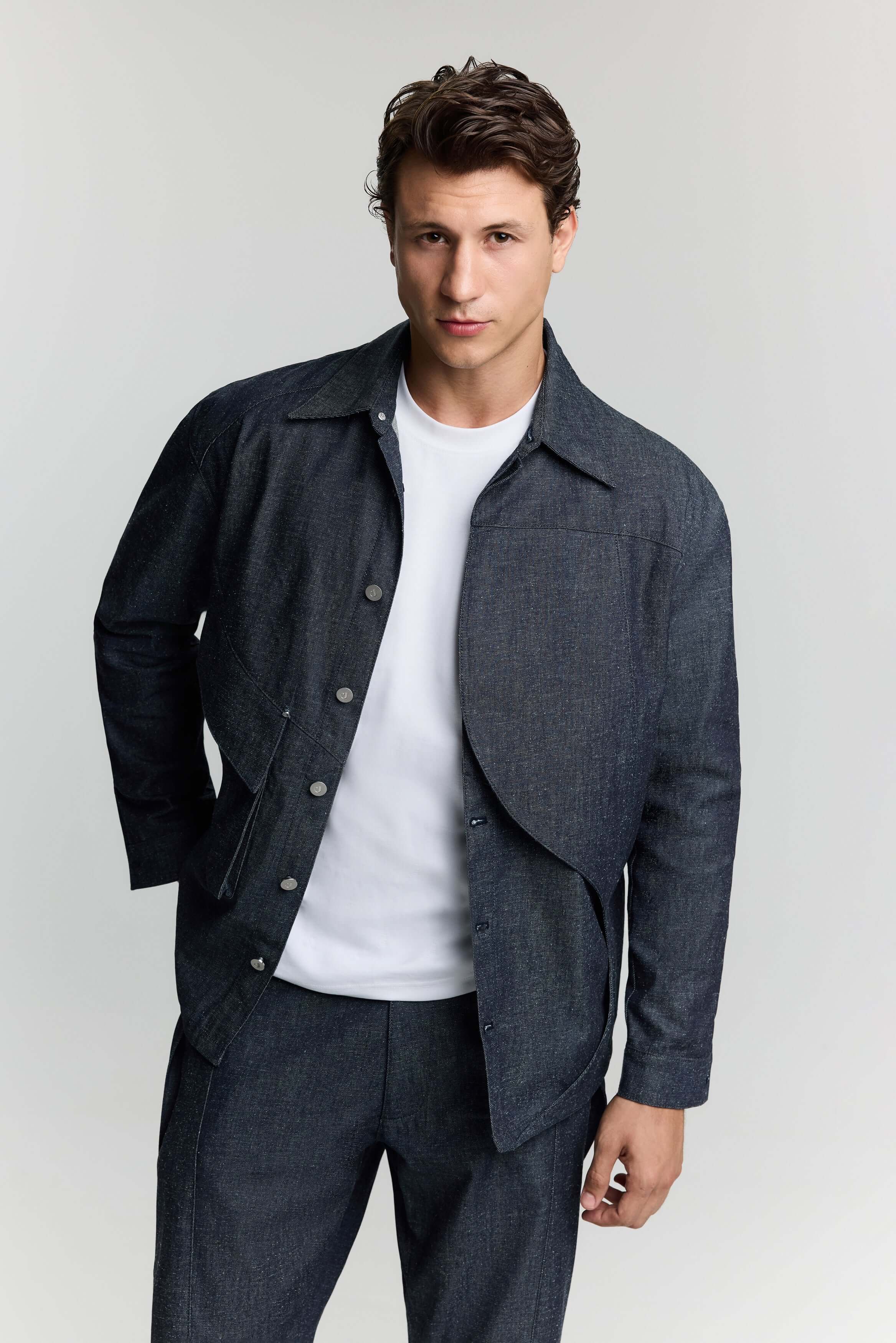 Layered Denim Jacket - Unique Style & Comfort