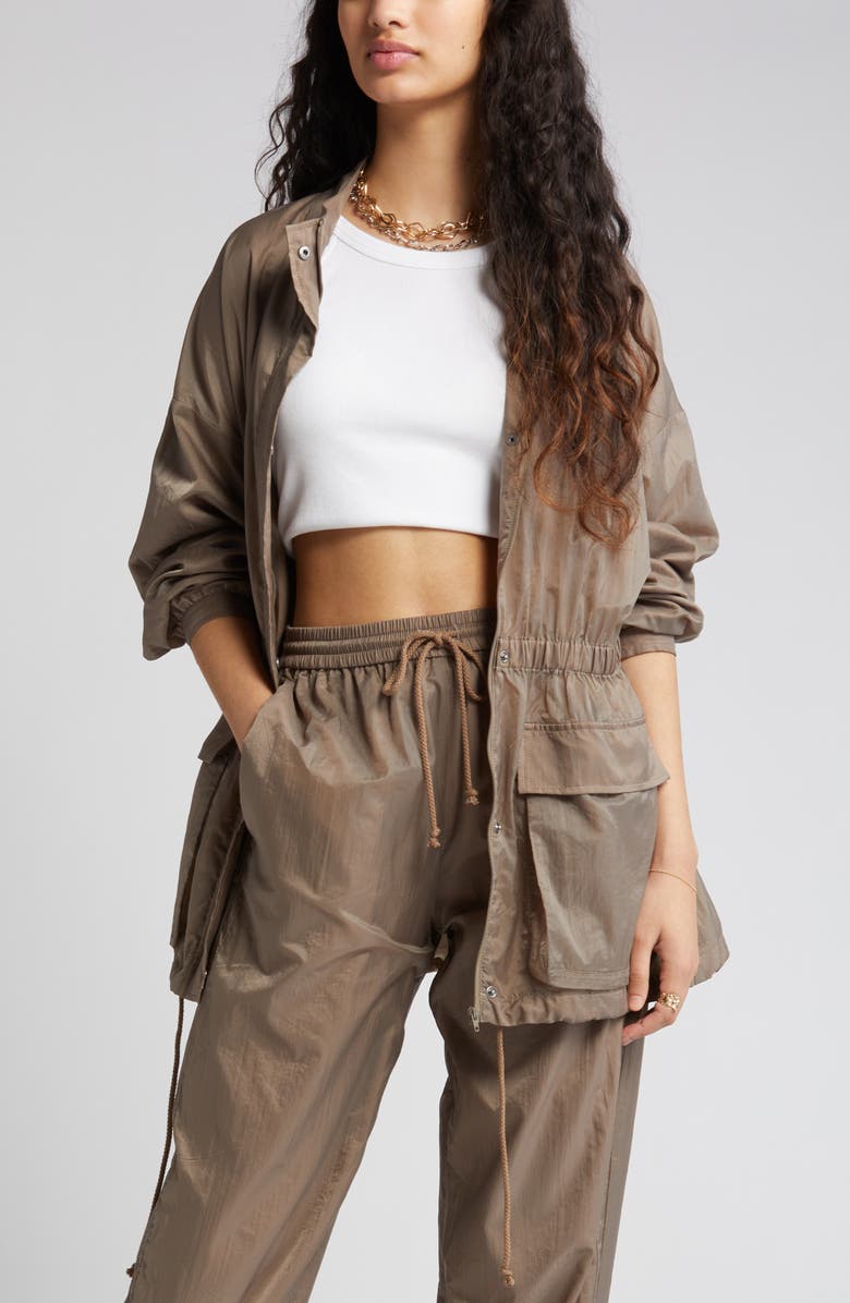 Open Edit Drawstring Waist Oversize Jacket, Alternate, color, 