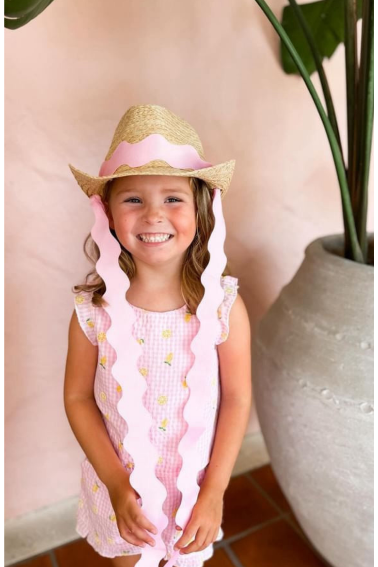 Coastal Cowgirl Straw Scalloped Ribbon Women's Cowboy Hat, Alternate, color, Green