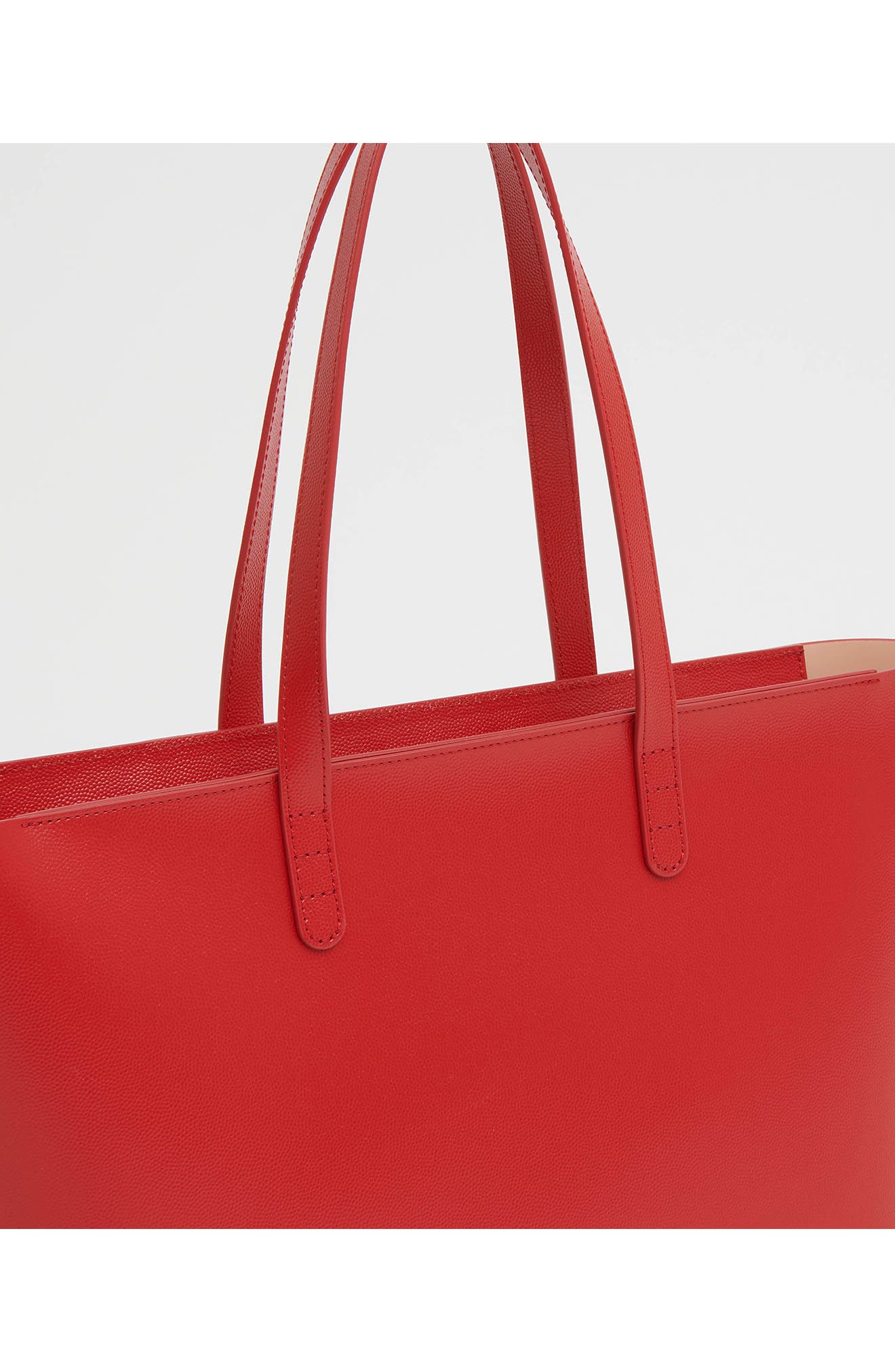 Small Leather Zip Tote, Alternate, color, FLAMMA/ BALLERINA