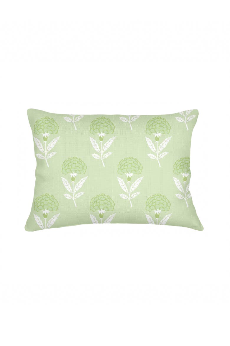 Royal Bloom Linen Pillow with Down Insert, Alternate, color, Citrus Green