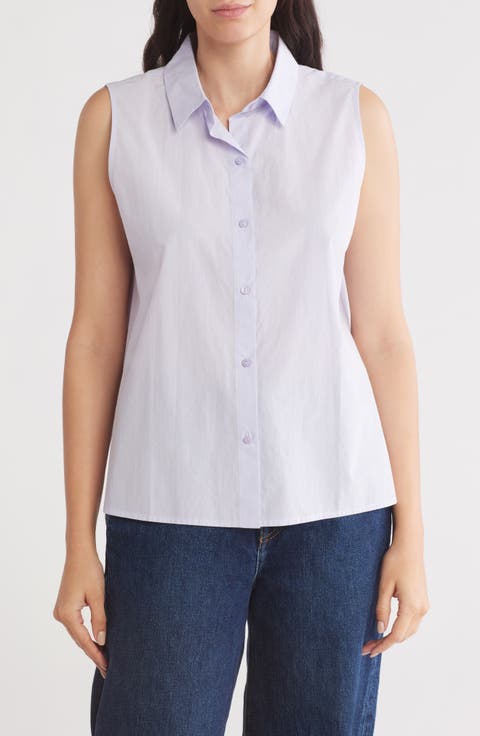 Sleeveless Button-Up Shirt