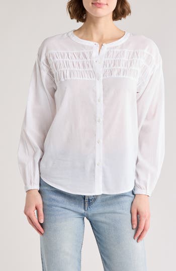 Splendid Katerina Shirred Top In White
